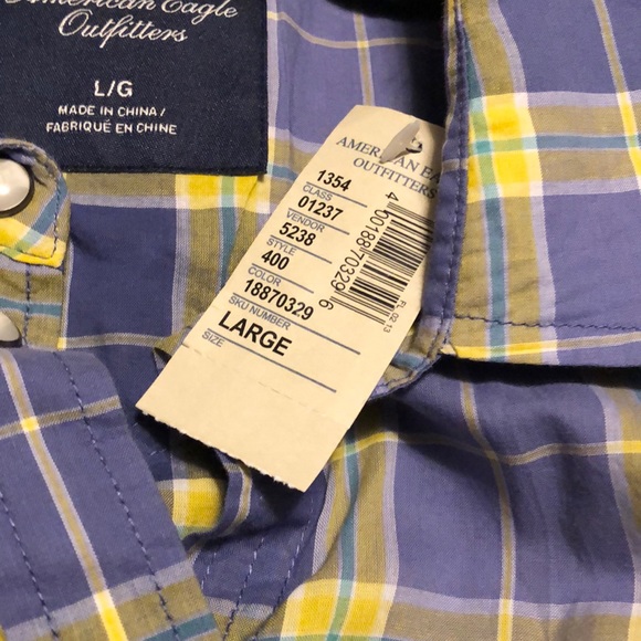 💟BNWT. American Eagle button up. Size Large. - Picture 7 of 9